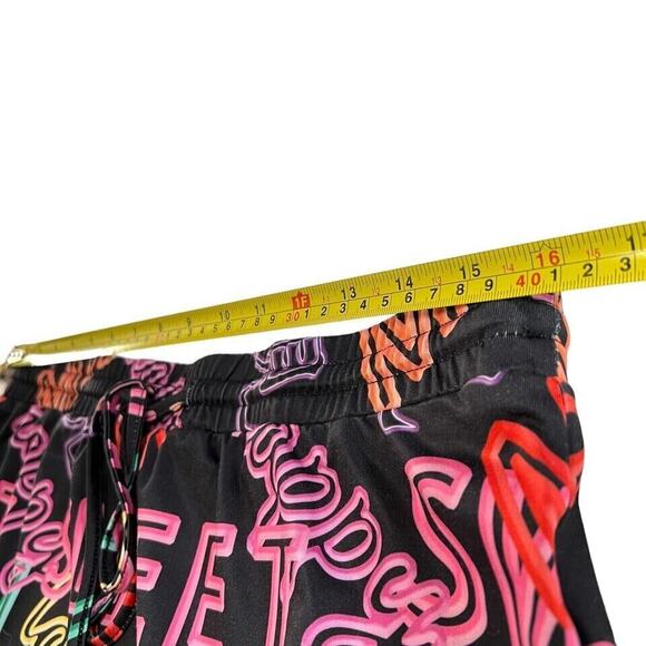 Curve Letter Graphics Stretch Mini Skirt Pull on XL Hip Hop Party Sporty - Picture 8 of 9